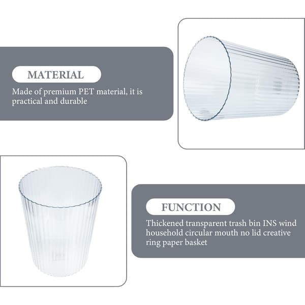 Household Trash Can with PET Material, Practical Multifunctional Waste Bin