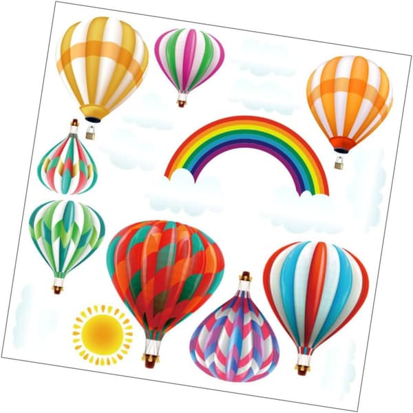 Rainbow Balloon Wall Decal PVC Sticker with Easy to Apply and Remove Features