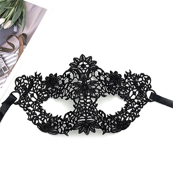 Färgglad Spetsmask Mjuk Spetsmask Halloween Maskeradmask Spetsögonmask Halv Ansikte Färgglad
