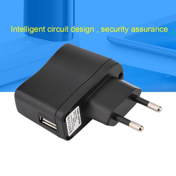 5V 1A Oplader Strømadapter USB Opladningsstik Strømforsyning til Telefon (100~240V EU)