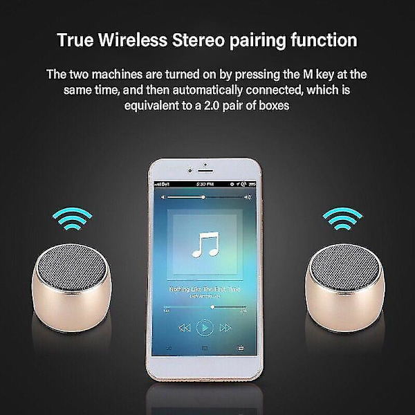 Pairable Mini Bluetooth-kaiutin Metal Bass Bluetooth-subwoofer Kannettava