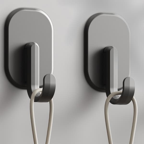 Self-adhesive wall hooks, waterproof nail-free adhesive hooks without drilling, hanging capacity 5 kg max, versatile home storage (5-pack)