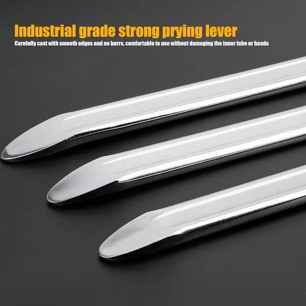Motorcycle Tire Repair Tool Kit, 3 Pieces 30 cm, Tire Iron and Rim Protector Kit, Silver