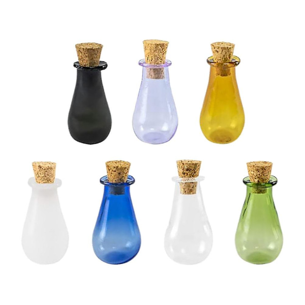 7 st Klarglasburkar med lock Mini Glasflaskor Burkar Dekorativa Små Flaskor Glasburkar Tomma