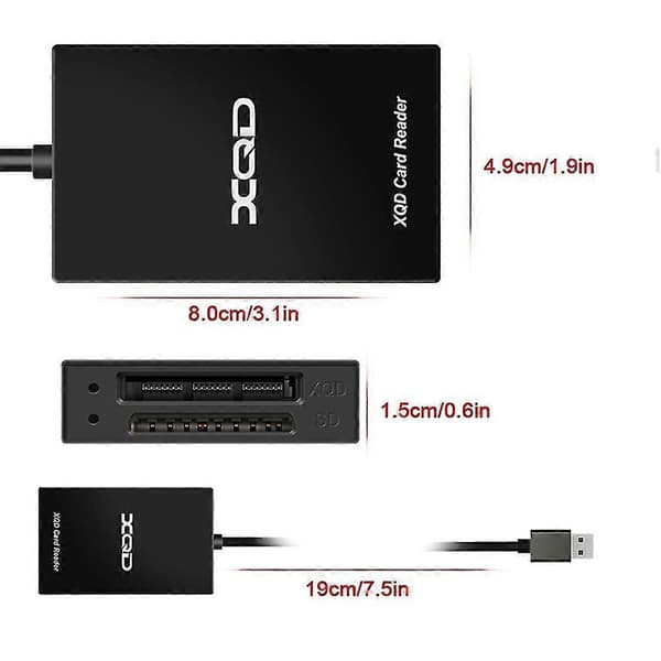 Typ C USB 3.0 SD XQD Minneskortläsare för Windows-dator, kompatibel med M/G-serien