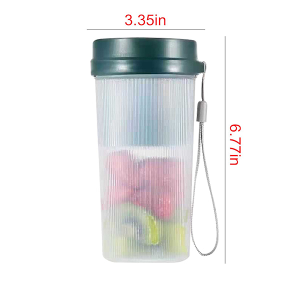 Bärbar Blender, Personlig Mini-Flaska Resa Elektrisk Smoothie Blender Maker Fruktjuicekopp Gree Green