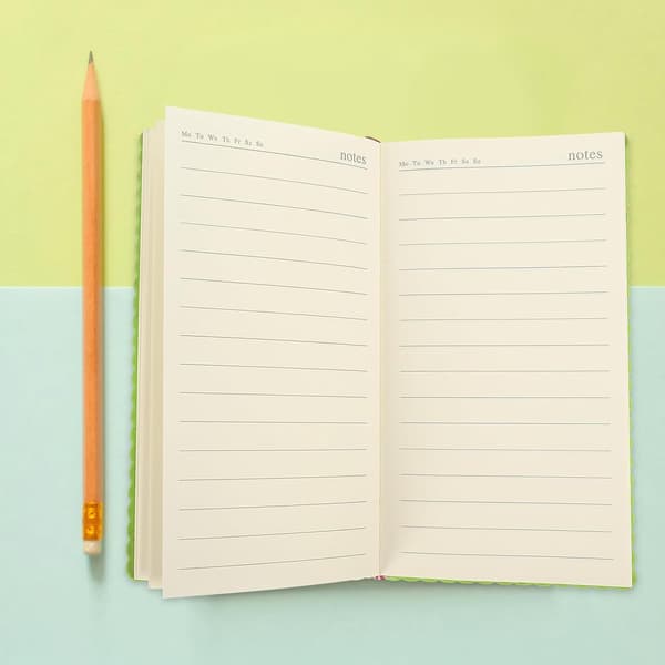Pocket Notebook A6 Lined Small Portable PU Leather Softcover Memo Notepad