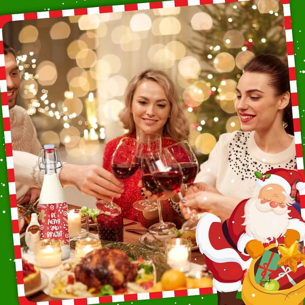 6 sæt Coquito-flasker 16 til Christmas Red