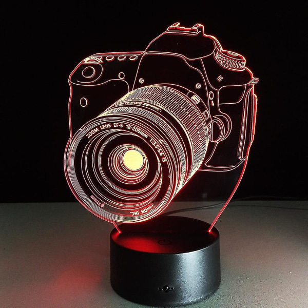 7 Farge Konvertering 3D Hologram Kamera Lampe  Jubileumsgave Til Kjæreste Valentinsdag Gave