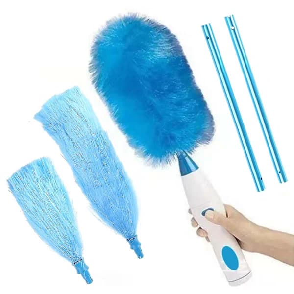 Electric Duster Rechargeable Dusting Brush Extendable Rotating Cleaning Tool