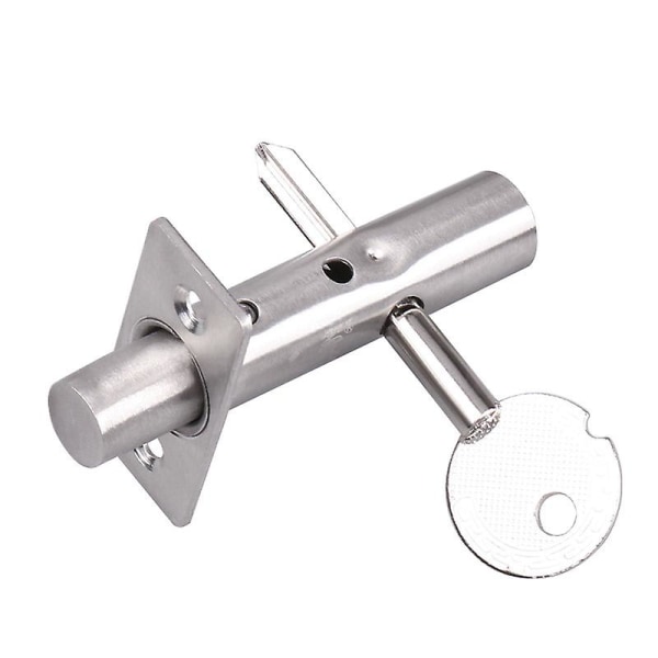 Sæt med 2 indstiksdørlåse med nøgler, dørsikkerhedslås giver bedre beskyttelse (sølv)