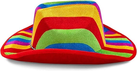 Regnbue Cowboyhat til Pride Parade, Maskerade (Voksen, One Size)