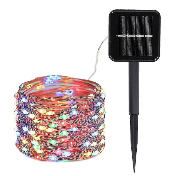 Solar String Lights,12m 100 Led Solar String Lights Outdoor Waterproof 8 Modes Copper Wire Decoration Light For(1pcs)