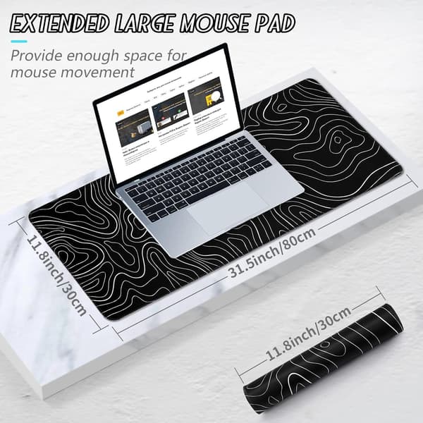 Gaming Musematte Stor Skrivebordsmatte (800×300×3MM) Vaskbar Musematte Skrivebordsmatte for Laptop