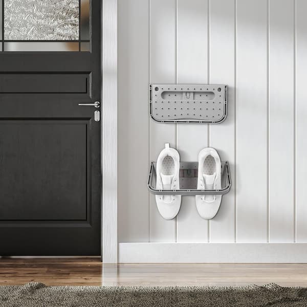 Foldable Shoe Rack Shoe Holder 28 * 14 * 2 cm PP Wall Mounted Space-Saving Design Multifunctional