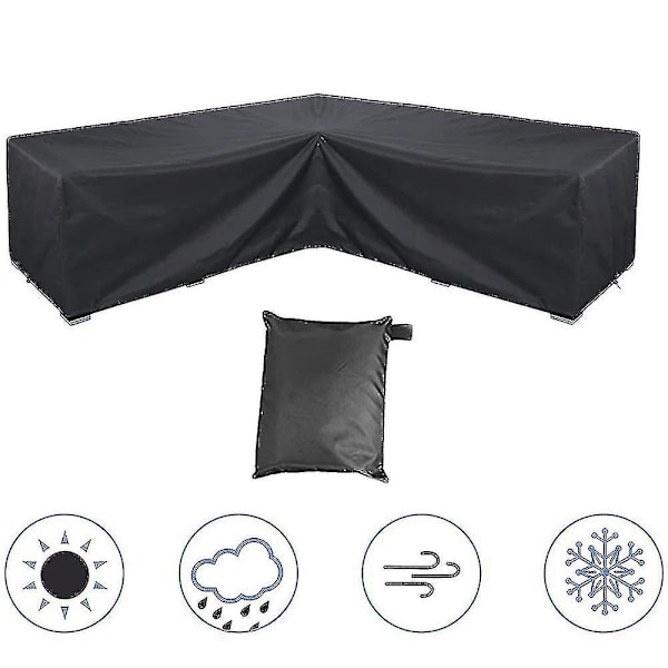 Hörnsoffaöverdrag Vattentätt Trädgårdsmöbelset Överdrag Utomhus Sektionsmöbelöverdrag 155X95X68CM