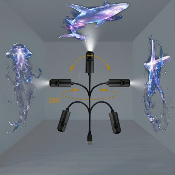 USB Butterfly Projection Night Light with 6 Discs, Romantic Bedroom Atmosphere Lamp for Couples and Children