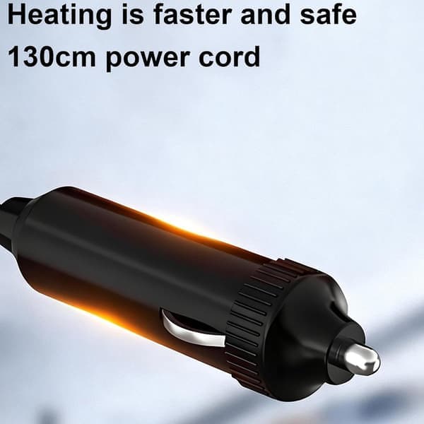12V Car Heater Defroster - 2 Temperature Settings, Plugs into Cigarette Lighter, Self-Adhesive Base - Winter Driving Comfort(Ho)