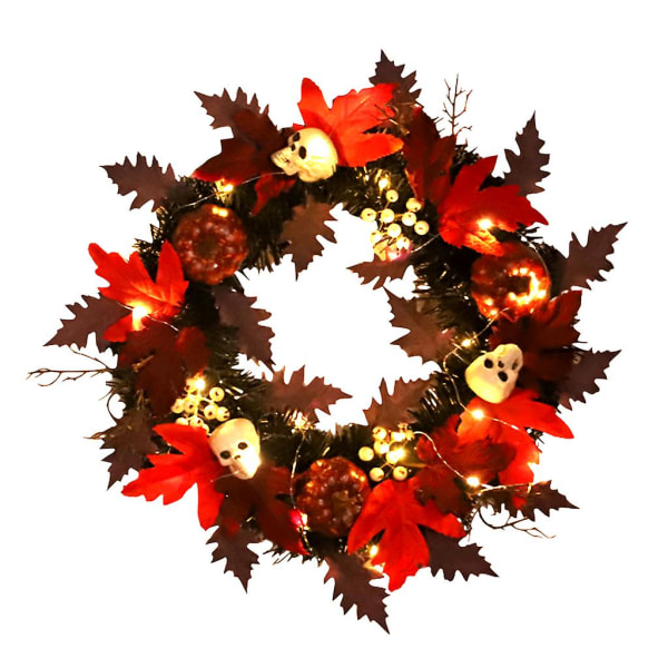 Halloween-kranssi Kallo Vaahteranlehti Kranssi Koristelomajuhlat Kiitospäivä Ikkuna Ovi Riippuva Puutarha Koriste