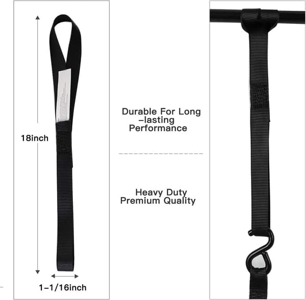 STANDARD Soft Loops Tie-Down Straps 8-Pack 1-1/16 x 18 inch - 3600LB Break Strength, Loop Straps for Securing Trailers for Bikes, ATVs, UTVs, Motorcycles, S