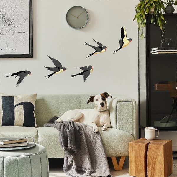 Swallows Flying Window Decals - Decorative Static Cling Glass Stickers