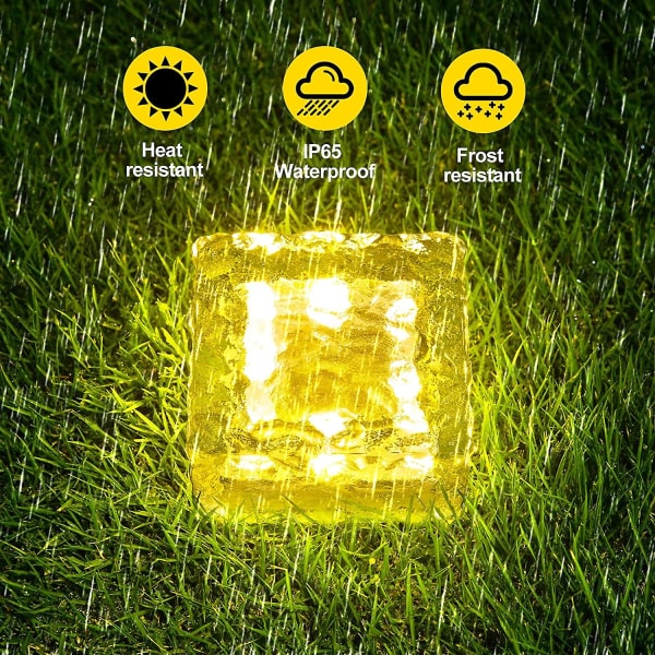 Solcelle Jordlys Solhage Lampe Med 8 LED Vanntette Inngravd Utendørs Landskapsbelysning For Patio Stigressplen Hage Dekk Innkjørsel Gangvei 2 stk 2PCS