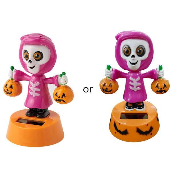 Sööt Halloween-tanssiva auto pöydän kotikoriste söpö monityylinen aurinkovoimalla valkoinen haamu