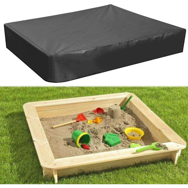 Vanntett Sandkassedeksel 120 x 120 x 20 cm, Vanntett Sandkassedeksel, Støvtett Deksel med Trekkstreng, Sandkassedeksel for Svømmebasseng, Terrasse, Hage