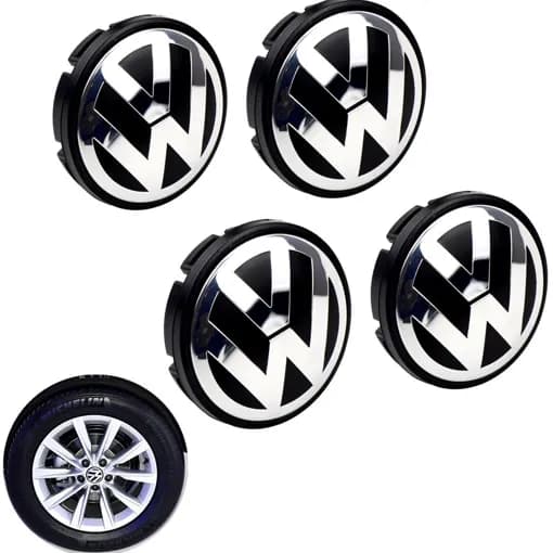 4 stk VW-logo Ydre diameter 56 mm Navkapsel Fælgemblem Fælgmærke