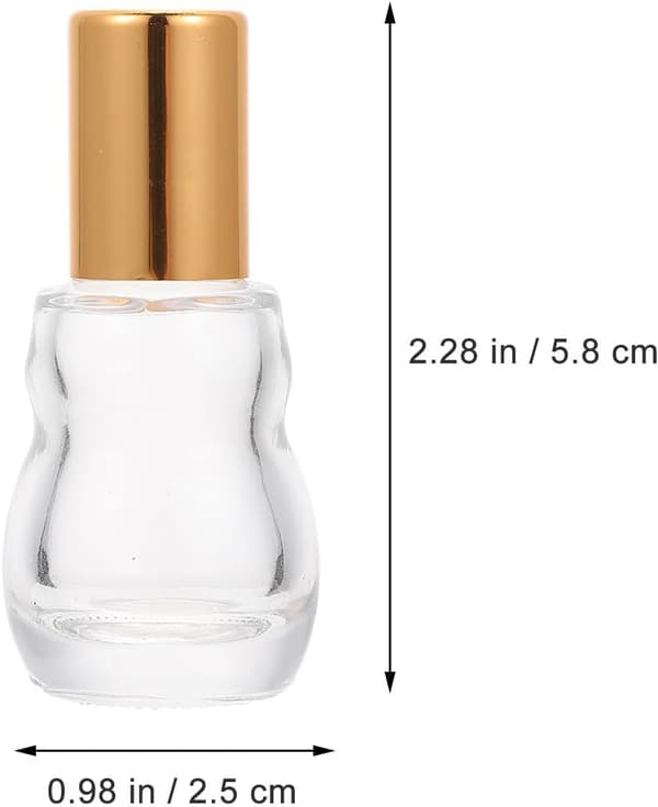 10st 8ml Glasrullflaskor för eteriska oljor med rostfri stålkula och guldkork