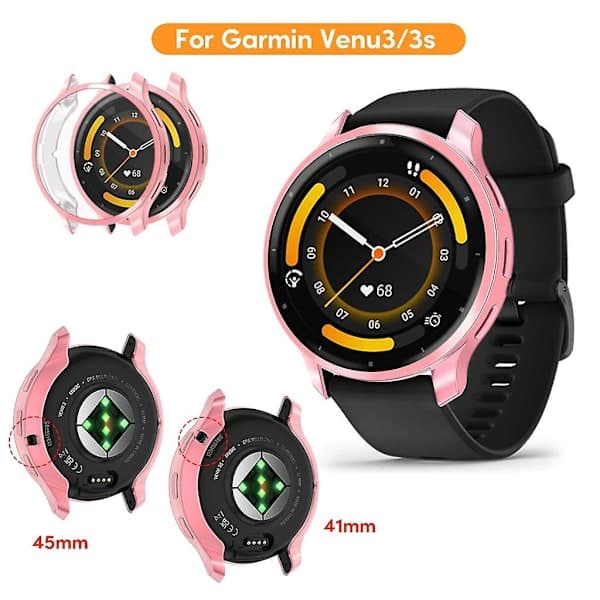 Shockproof Scratch Protection Case Frame Bumper Dustproof for Venu 3/3s Watch Silver 45mm Silver_tfrf Silver 45mm Silver 45mm