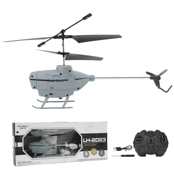 2.5CH RC Helicopter Automatic Obstacle Avoidance Remote Control Aircraft Toy with Gyroscope Gray