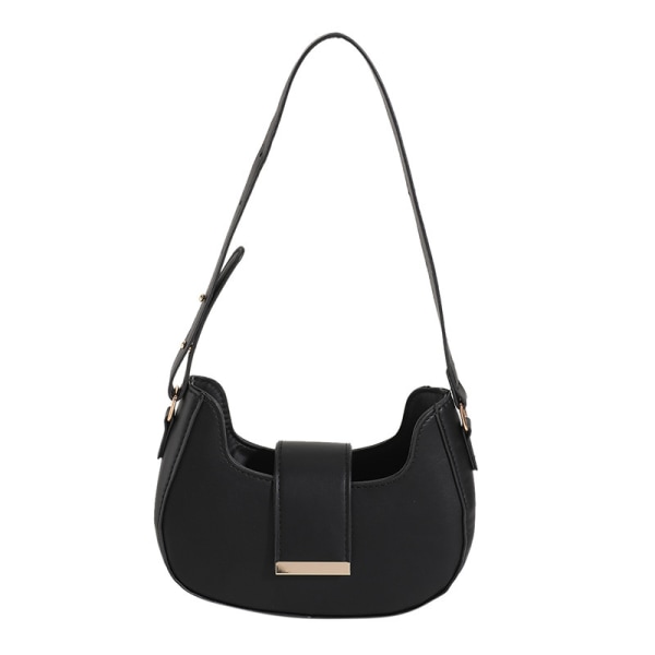 Damer Handväskor PU Läder Axelväska Elegant Casual Crossbody Väskor (Svart)