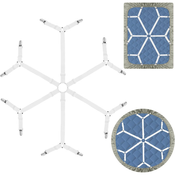 2 stk. Sengetøyholderstropper, Justerbare Kryss-sengetøy Klips Elastisk Bånd Tilpasset Sengetøy Festespenner Griper