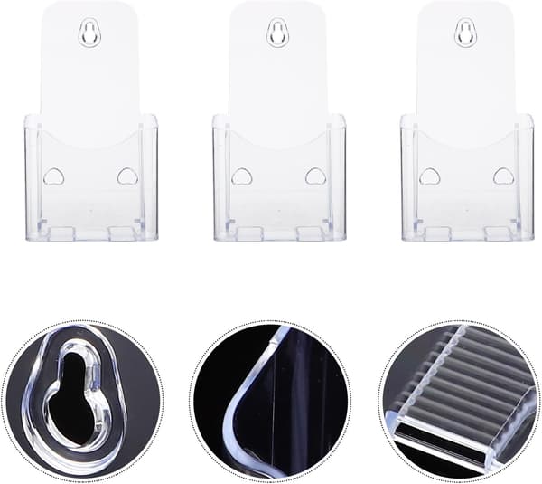 Acrylic Brochure Holder 3pcs Tabletop Brochure Stand Office Storage Rack Document Organizer