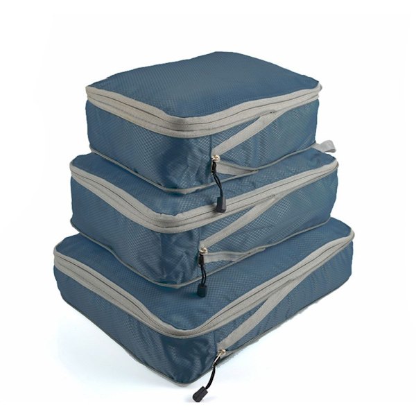 3 stk Rejseopbevaringsposer Komprimerbar Pakning MARINBLÅ navy blue