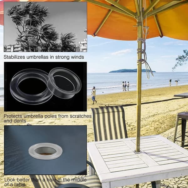 Patio Table Umbrella Hole Ring Plug and Cap Set, Silicone 2 Inch Insert for Standard Table Hole, Outdoor Patio Table, 2 Sets