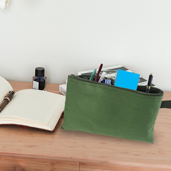 4 st Canvas Verktygsväska Heavy Duty Verktyg Zip-Pouch Multifunktionell Verktyg Förvaring Organizer Tote Bag, Armég Grön