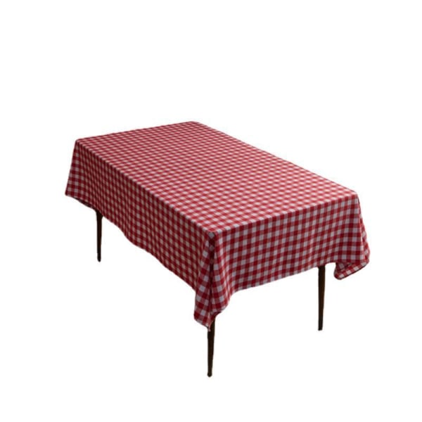 Sengetøj - Premium ternet dug - Rektangulært polyesterstof Picnic-borddæksel - Rød og hvid Gingham-dug