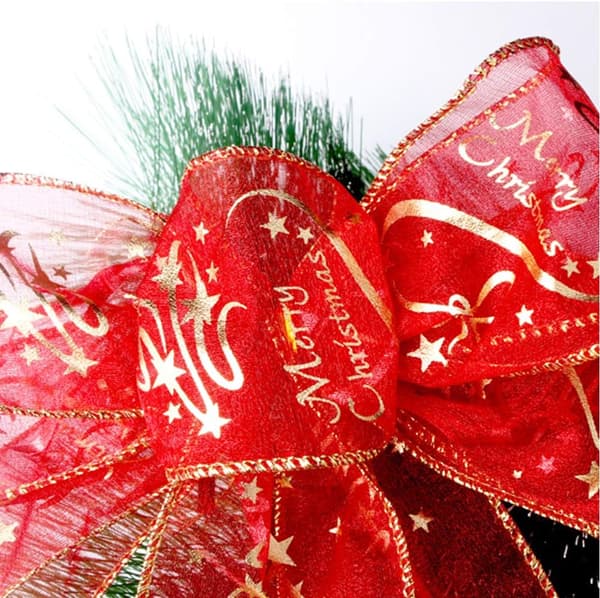 Glitter julebånd med ståltråd, julepynt, rød