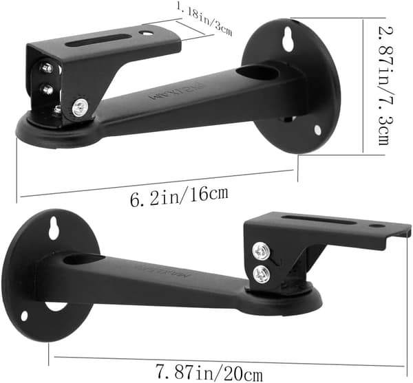 Mini Projector Wall Mount, 20 cm Carbon Steel - 360° Adjustable Projector Ceiling Mount with M4 Screws for Camera/Projector/Webcam, Black