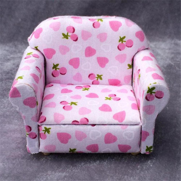 Mini Sofa Møbler Retro Kjæreste Jordbær Enkelt Kjærlighet Liten Sofa Lekestue Tre Scene Leke M 9.1X6.4cm