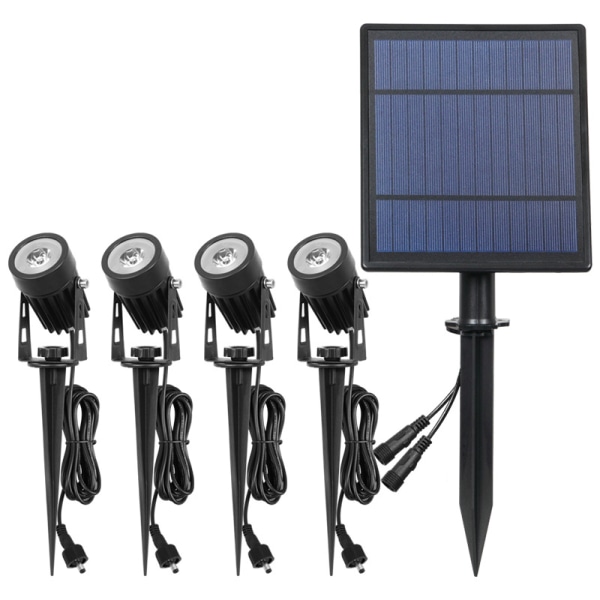 4 Pack Solar Vedenpitävä Pienjännite Maisemavalot Ulkokäyttöön LED-ylävalot Puutarha Puille Patio Maisema 3000K