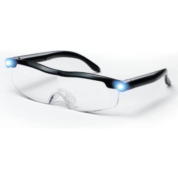 Læsebriller - Kraftig synslup med led lys, 160 % forstørrelse, til læsning, alt præcisionsarbejde, reparationer, syning, ure og håndværk