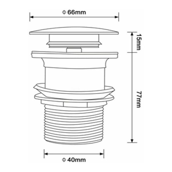 Afløbsprop uden overløb Afløbsprop Afløbsprop Afløbsprop vandlås til pool, 62mm mm G1 1/4 - sort