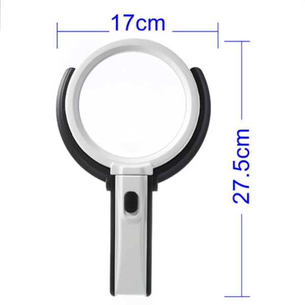 Taitettava suuri suurennoslasi LED-lampulla 2 x 120mm White Vit