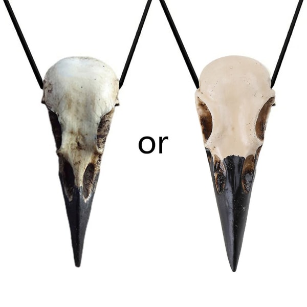 Hartsgjuten skata skalle present fågel skalle present läskiga smycken Raven Skull hänge