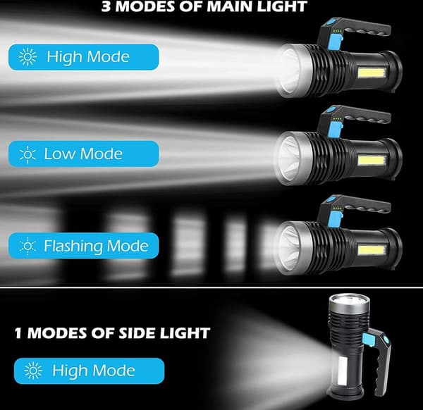 Genopladelig håndholdt spotlight, LED håndholdt spotlight