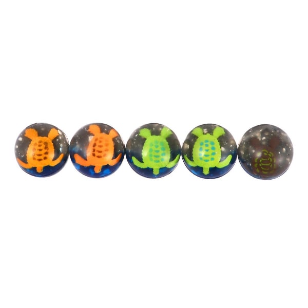 5pcs Sea Turtle Designed Bouncy Ball Rubber Jumping Ball Kids Funny Toy Transparent Cognitive Toys G