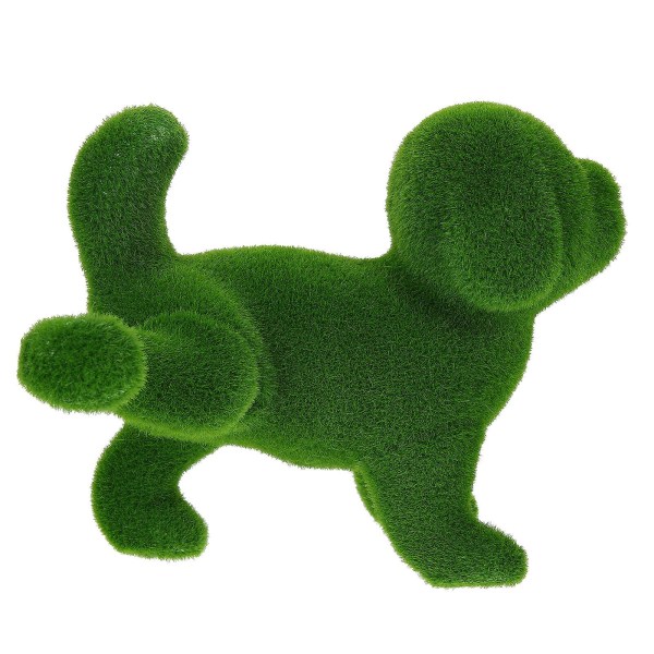Hundfigur Trädgårdsvalpprydnad konstgjord hunddocka Härlig hundfigur Grön25X10CM Green 25X10CM